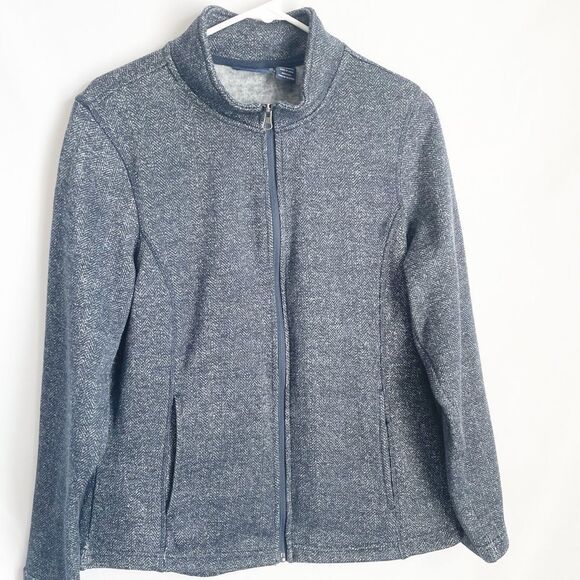 🟢Northcrest Heathered Blue Lightweight Jacket L - Picture 2 of 6